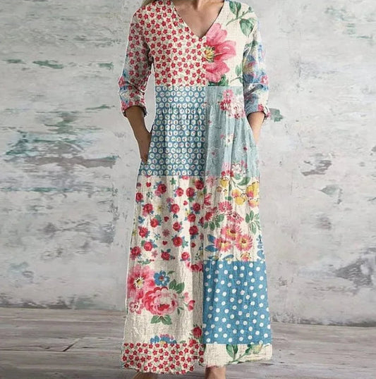 Adeline™ V-Neck A-Line Summer Dress