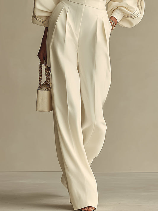 Camille™ Off-White Wide-Leg Trousers
