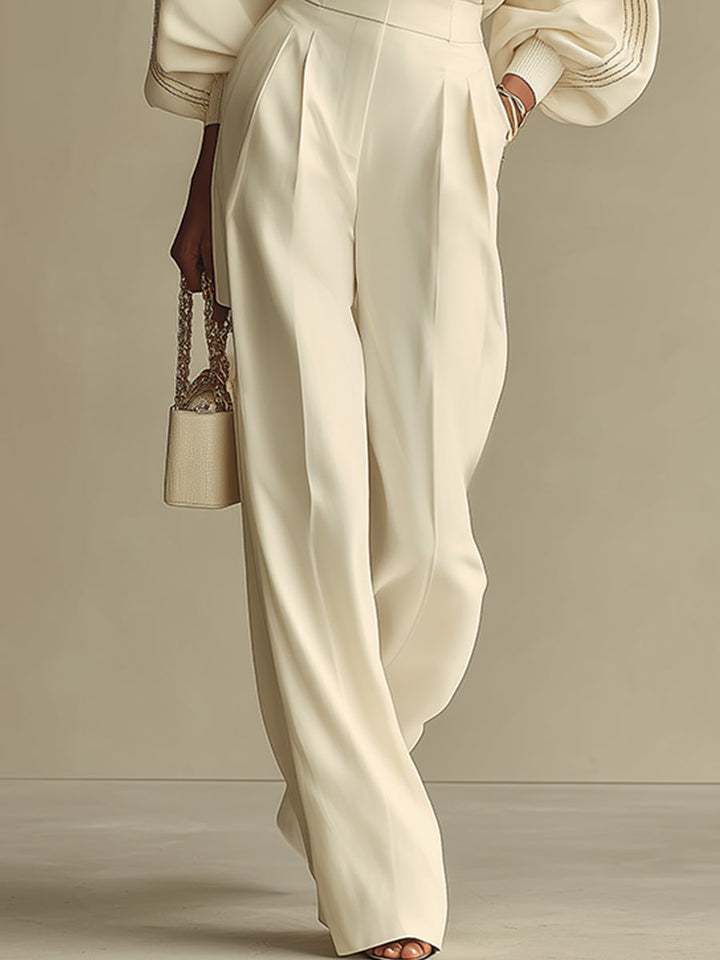 Camille™ Off-White Wide-Leg Trousers