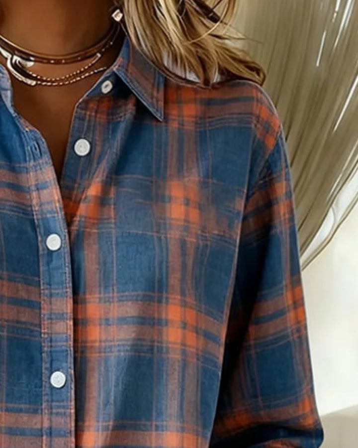 Hayden Ximena™ | Shirt with Check Pattern and Notched Collar