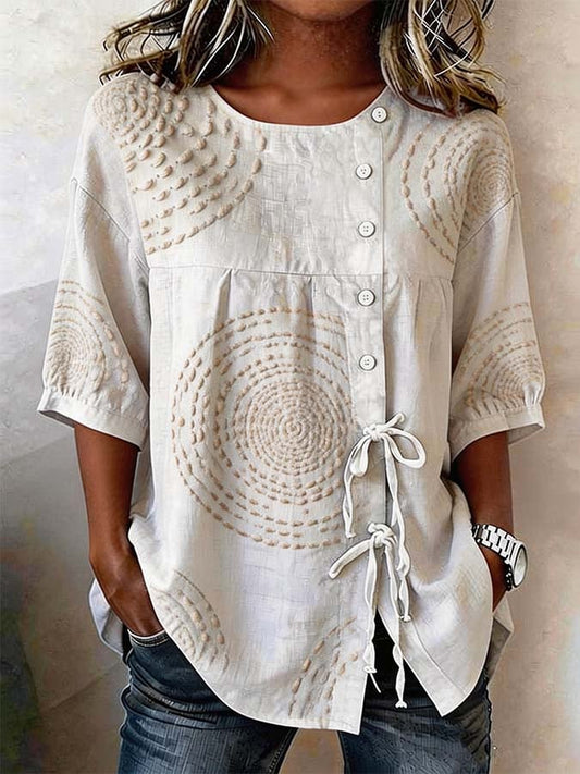 Aveline™ Embroidered Linen Blouse