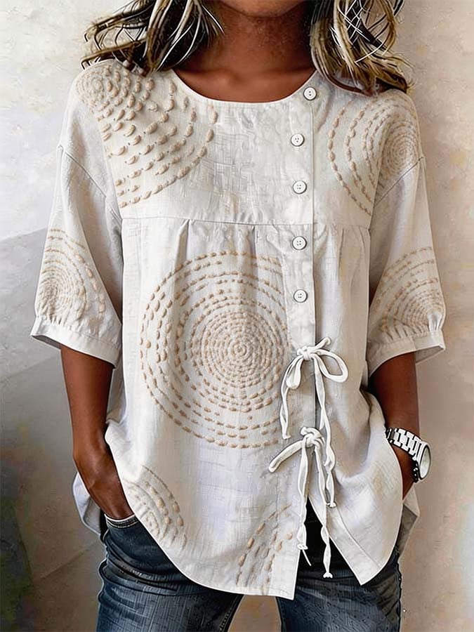 Aveline™ Embroidered Linen Blouse