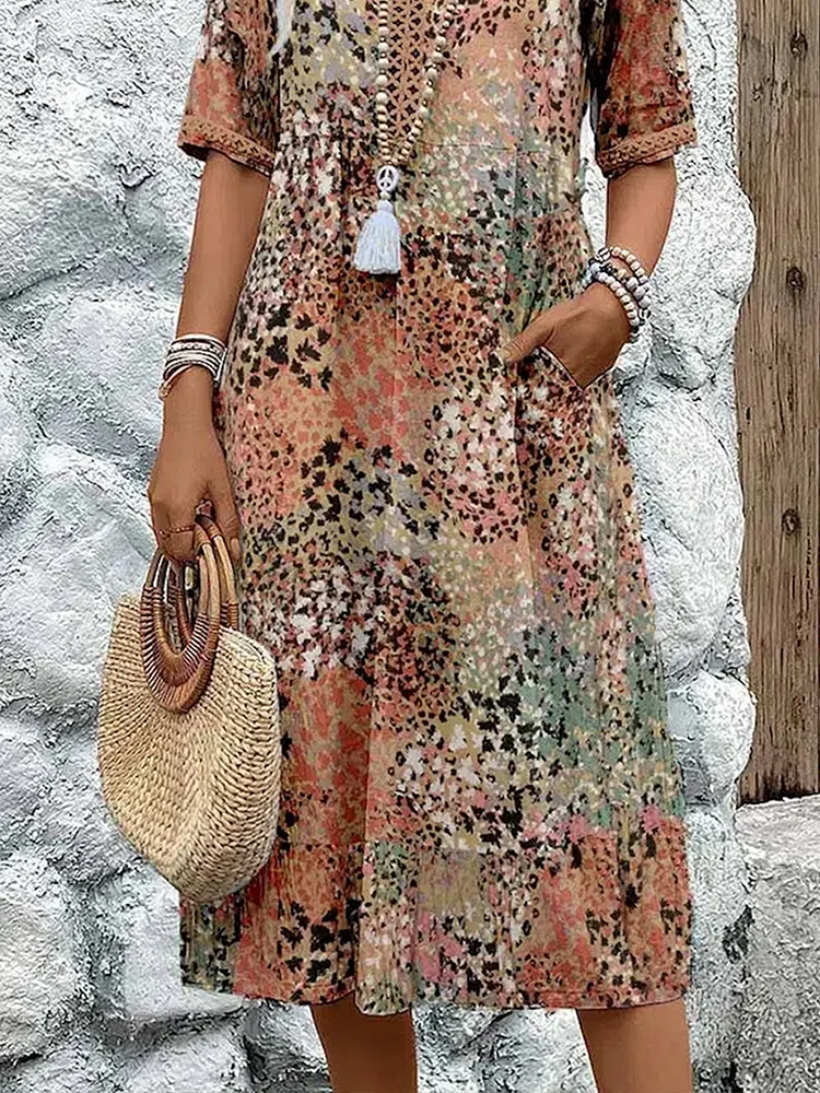 Celine™ Elegant Floral Midi Dress