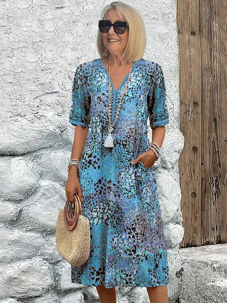 Celine™ Elegant Floral Midi Dress