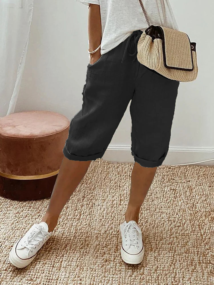 Adele™ Cotton-Linen Capri Pants
