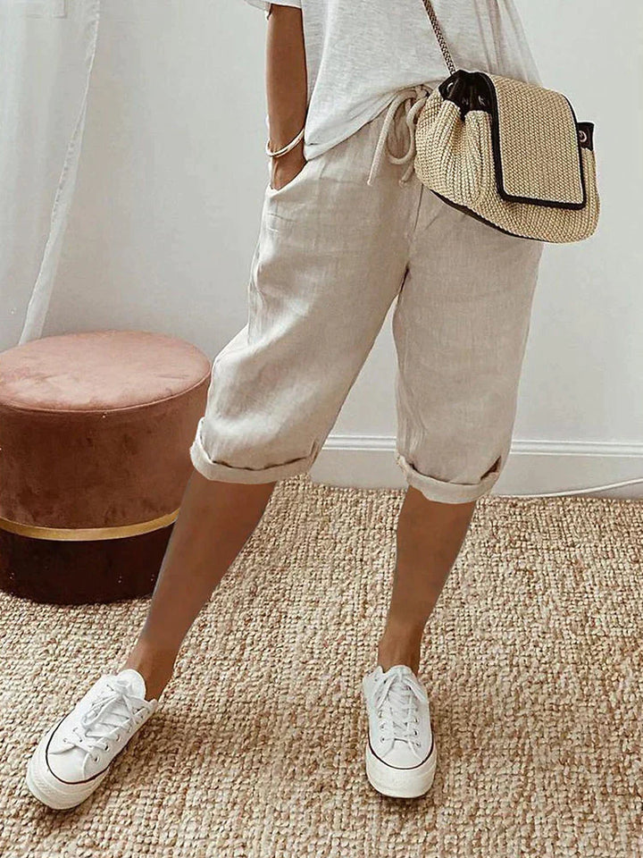 Adele™ Cotton-Linen Capri Pants