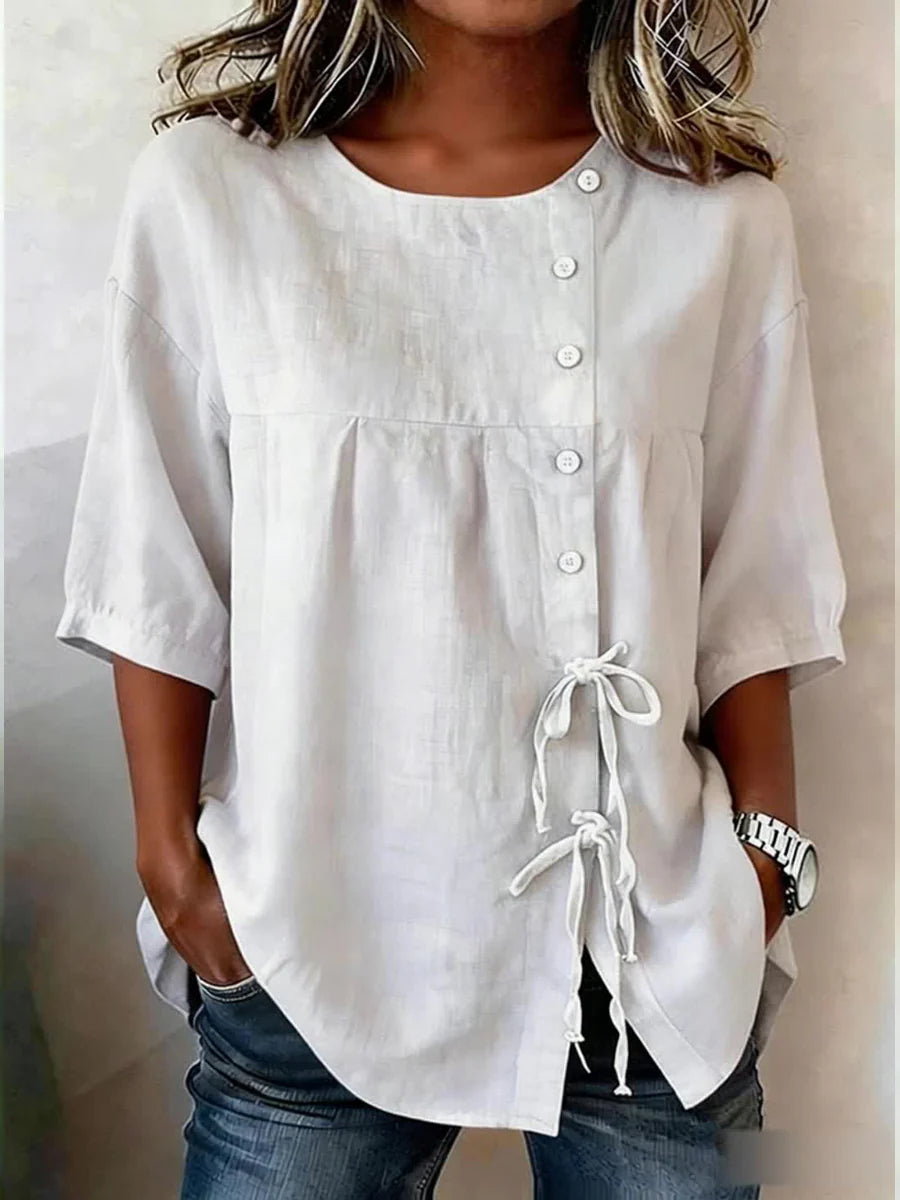 Valentina™ Embroidered Linen Blouse