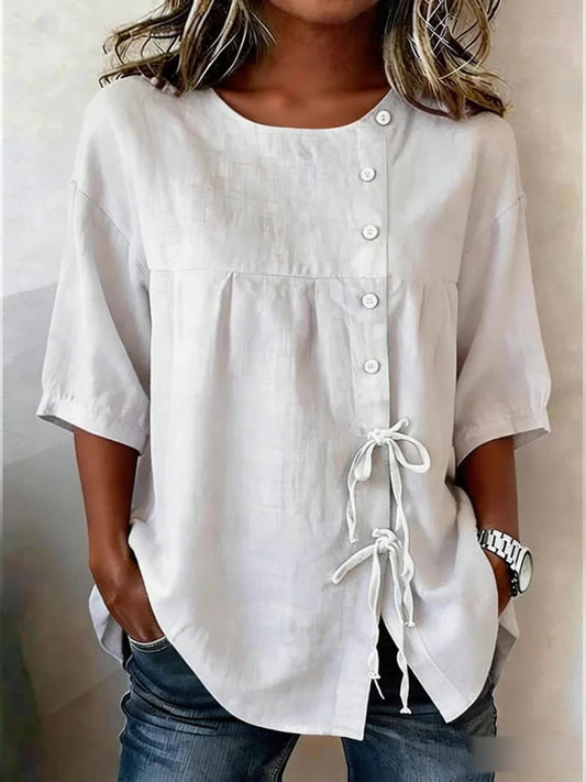 Valentina™ Embroidered Linen Blouse
