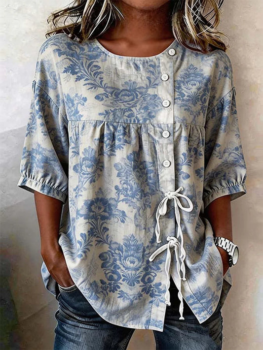 Vivienne™ Embroidered Linen Blouse
