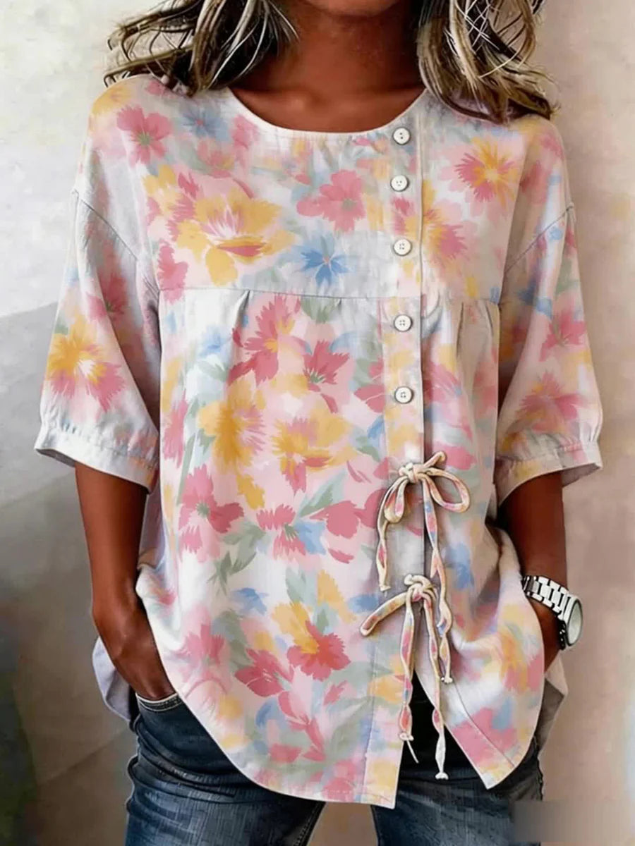Clarisse™ Embroidered Linen Blouse