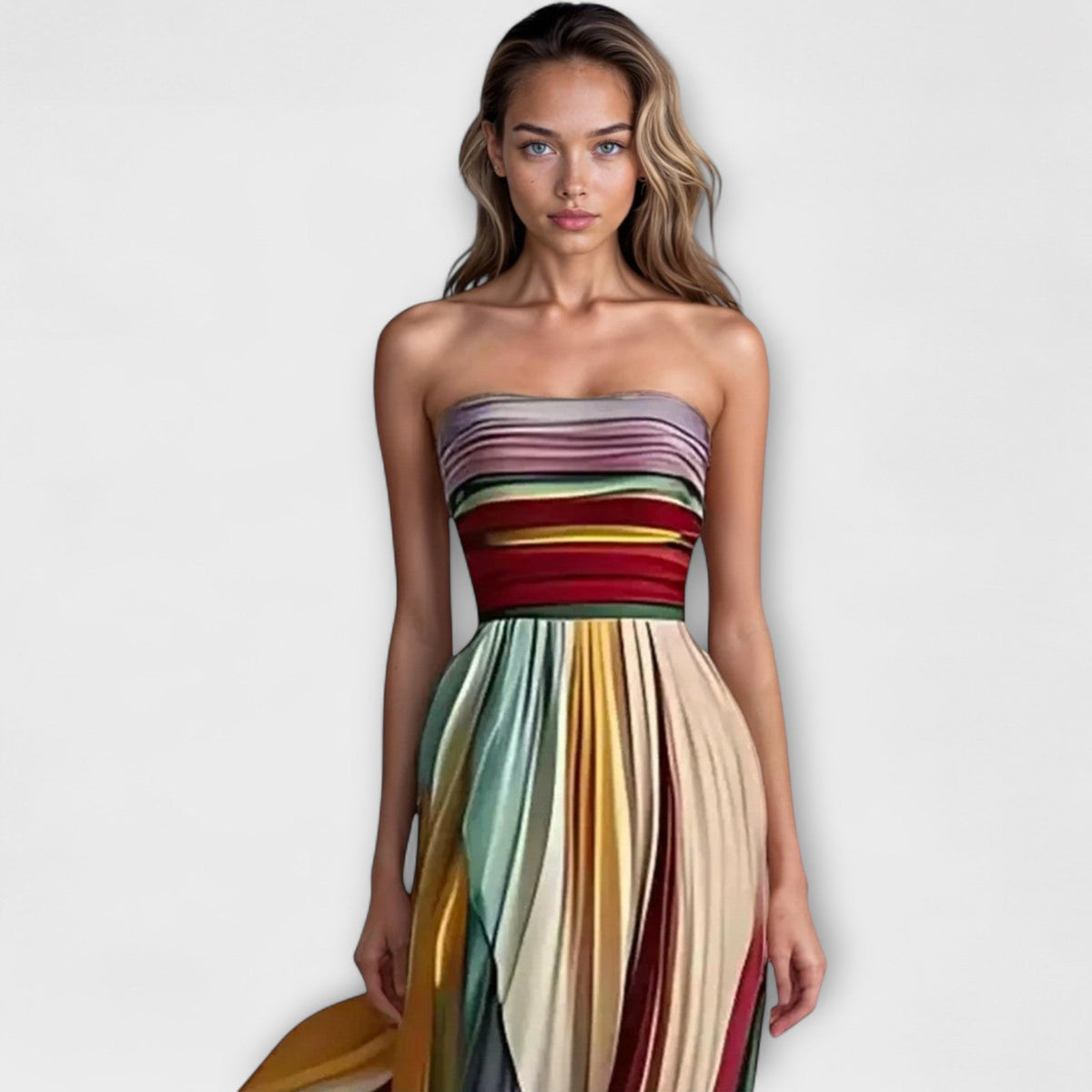 MARIGOLD™ – Bold & Flowing Strapless Dress